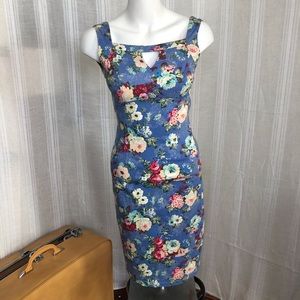 Vintage 90s or Y2K Blue Floral Dress by Enz’s